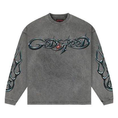 New Age Reloaded LS Grey Wash T-Shirt -Gray