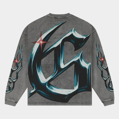New Age Reloaded LS Grey Wash T-Shirt -Gray