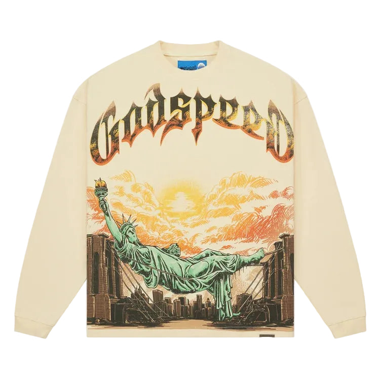 Godspeed New York-BURNT BRIDGE II LS NG Bone T-shirt