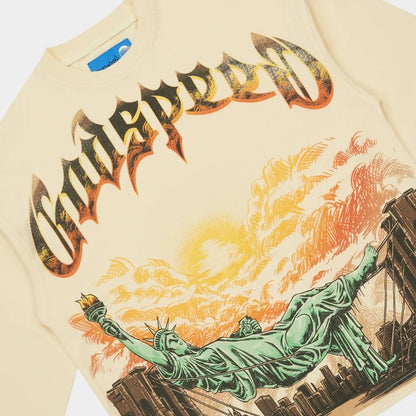 Godspeed New York-BURNT BRIDGE II LS NG Bone T-shirt
