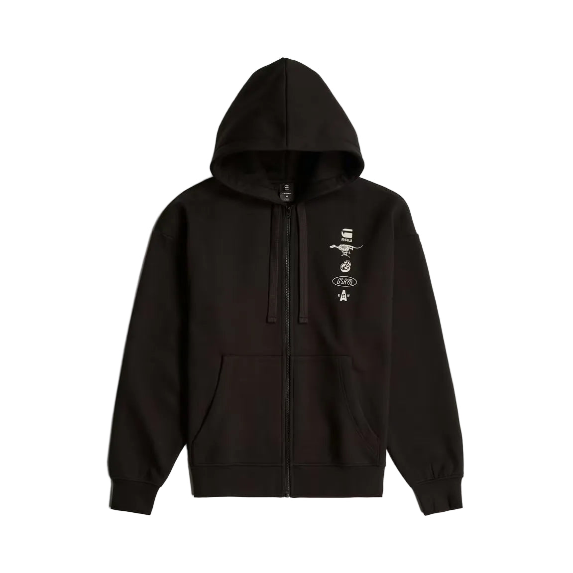 Poster Back Graphic Loose Full Zip Hoodie
