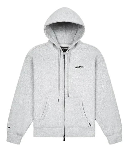 Script Weld Gray Zip Up Hoodie