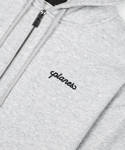 Script Weld Gray Zip Up Hoodie