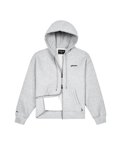 Script Weld Gray Zip Up Hoodie
