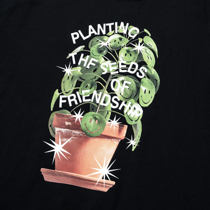 Smiley Seeds Of Friendship T shirt Black