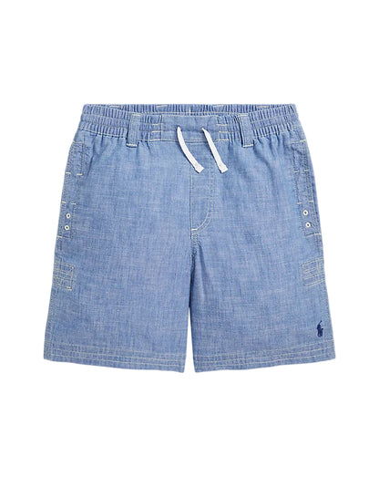 Indigo Chambray Drawstring Short