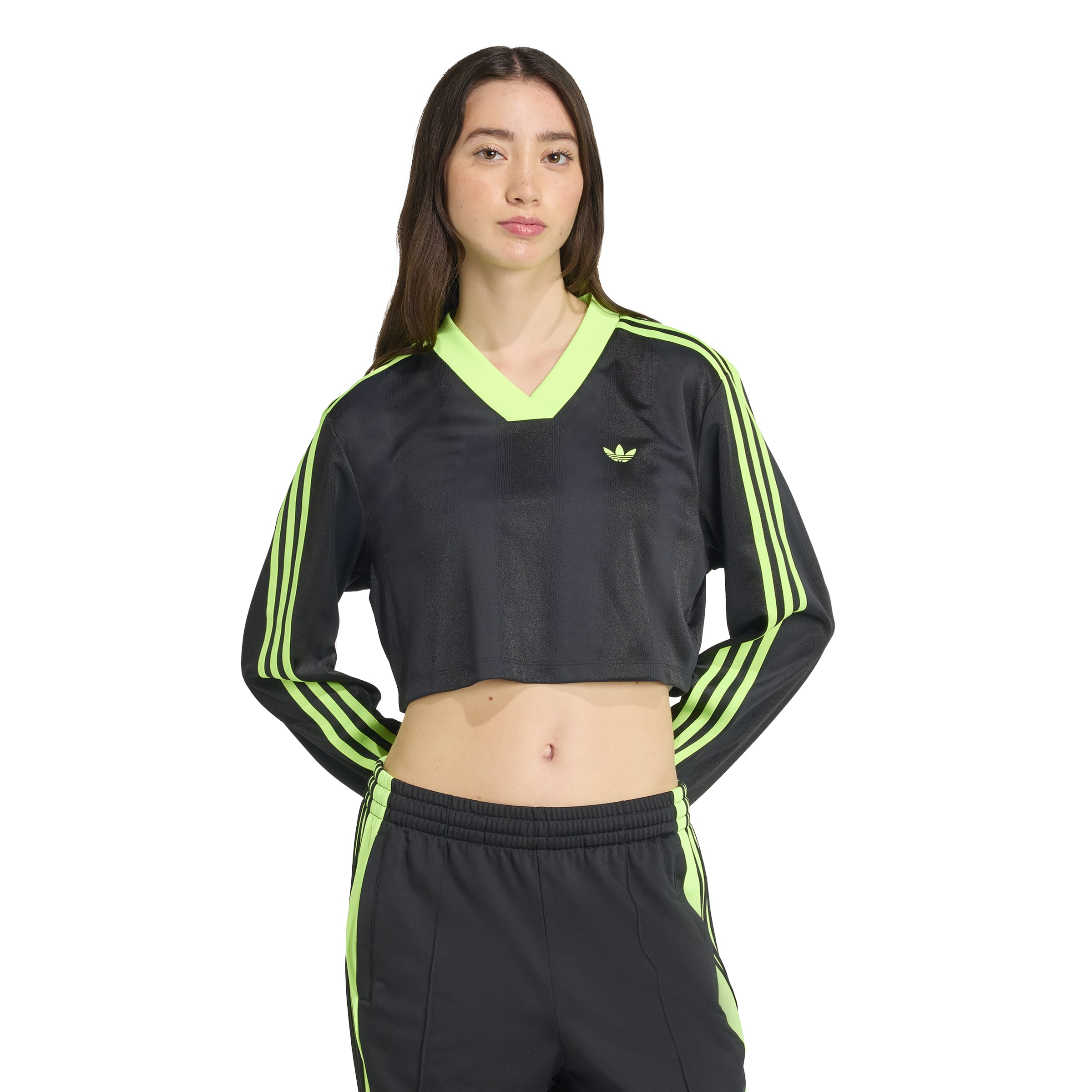 Jacquard Long Sleeve Crop Top