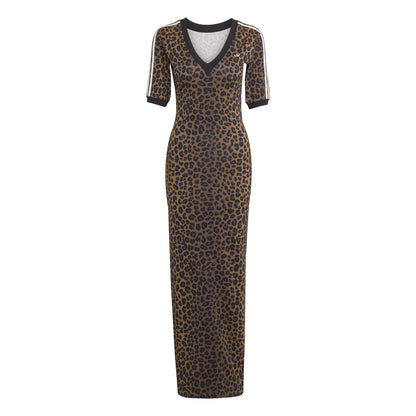 Multicolor Leopard V-Neck Maxi Dress