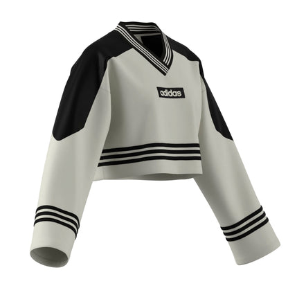 White Blocking Crewneck Sweatshirt