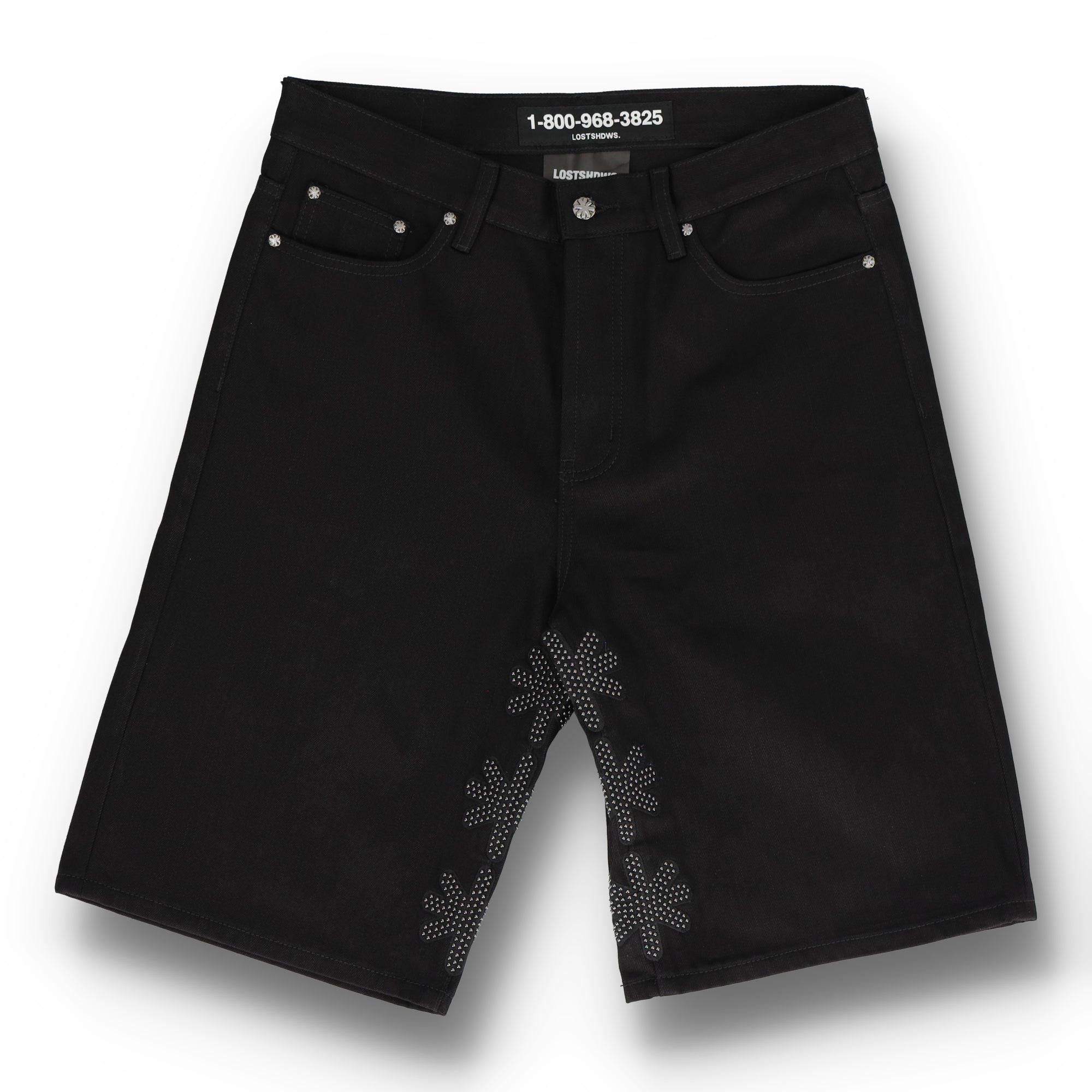 Studded Denim Shorts