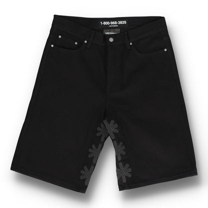 Studded Denim Shorts