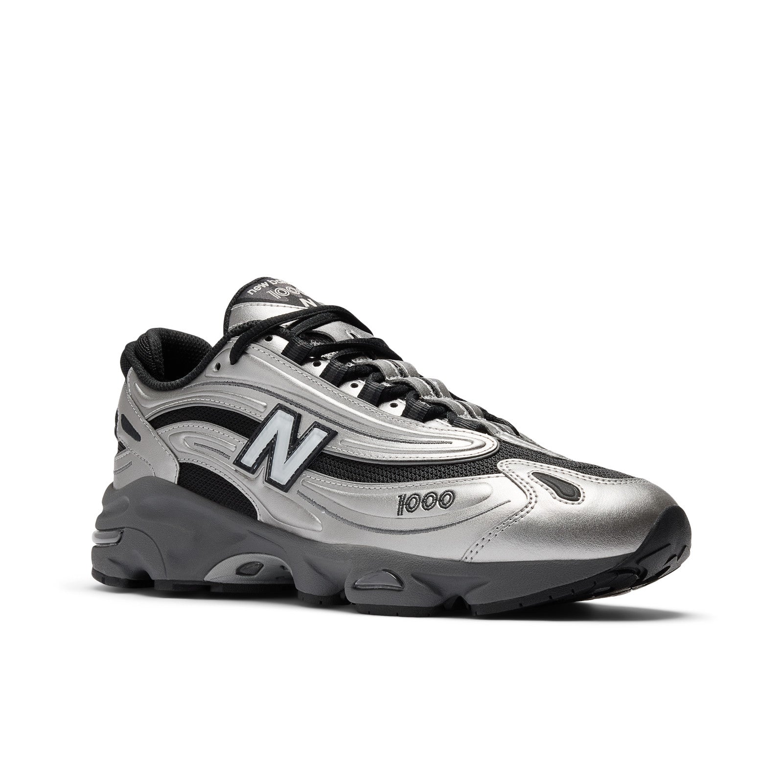 1000 Black Silver Metallic Shoes