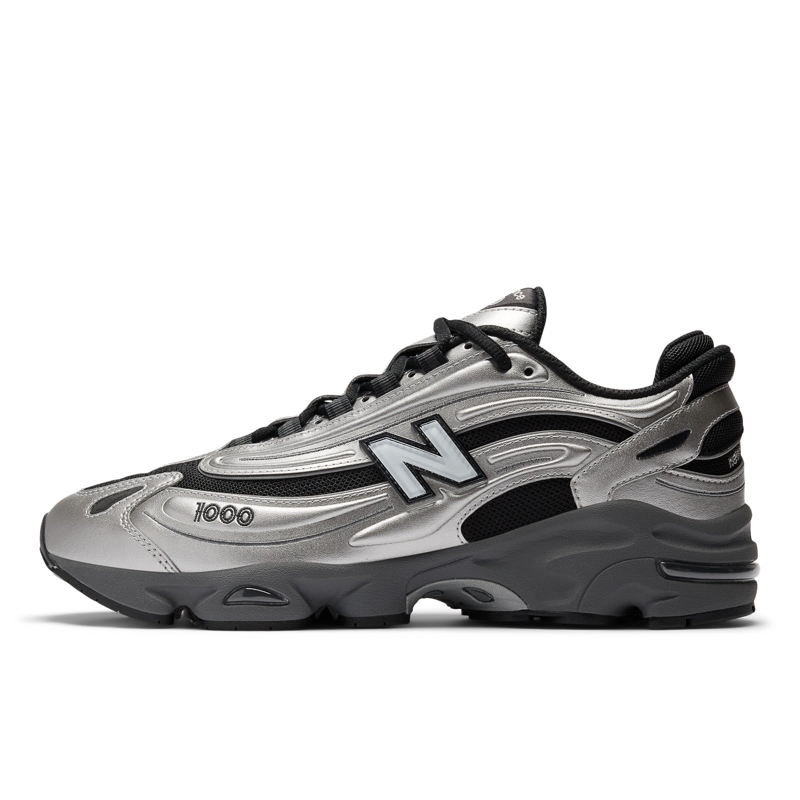 1000 Black Silver Metallic Shoes
