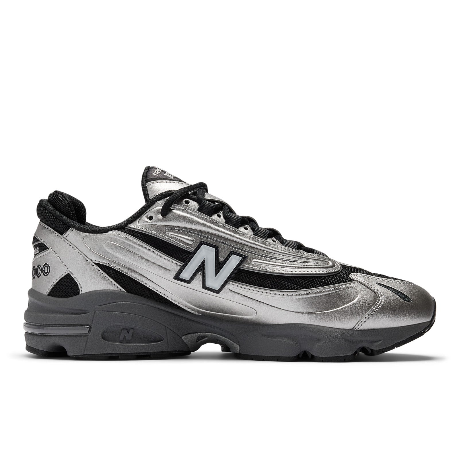 1000 Black Silver Metallic Shoes
