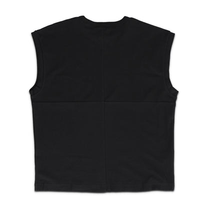 Textured Jersey Sleeveless Top Black