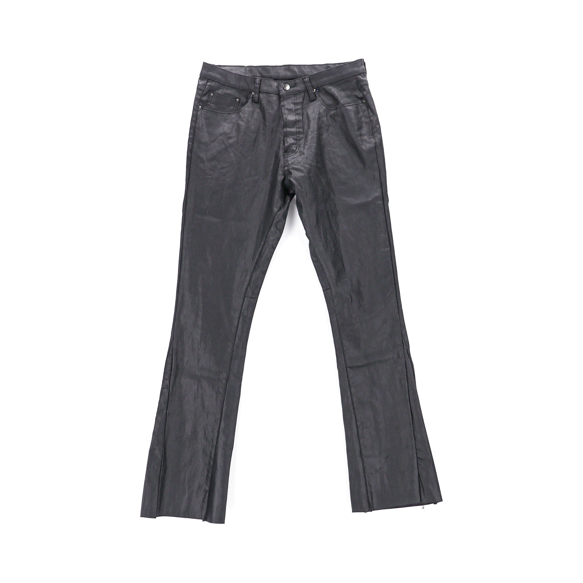M2022-D510-BLK-Men B447 Waxed Flare Denim