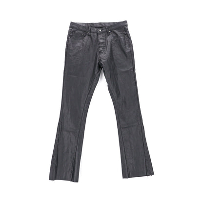 M2022-D510-BLK-Men B447 Waxed Flare Denim