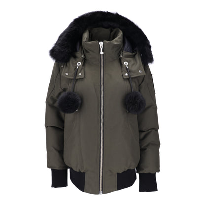 Debbie Dark Olive Bomber Jacket