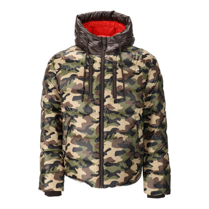 Hooded Light Down Green Jacket