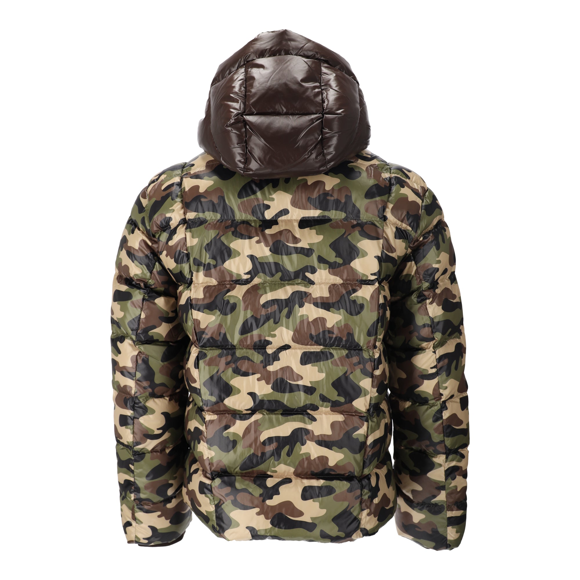 Hooded Light Down Green Jacket