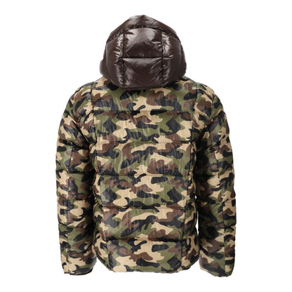 Hooded Light Down Green Jacket