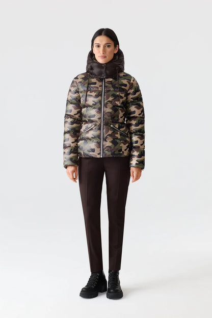 Down Green Camouflage Print Jacket