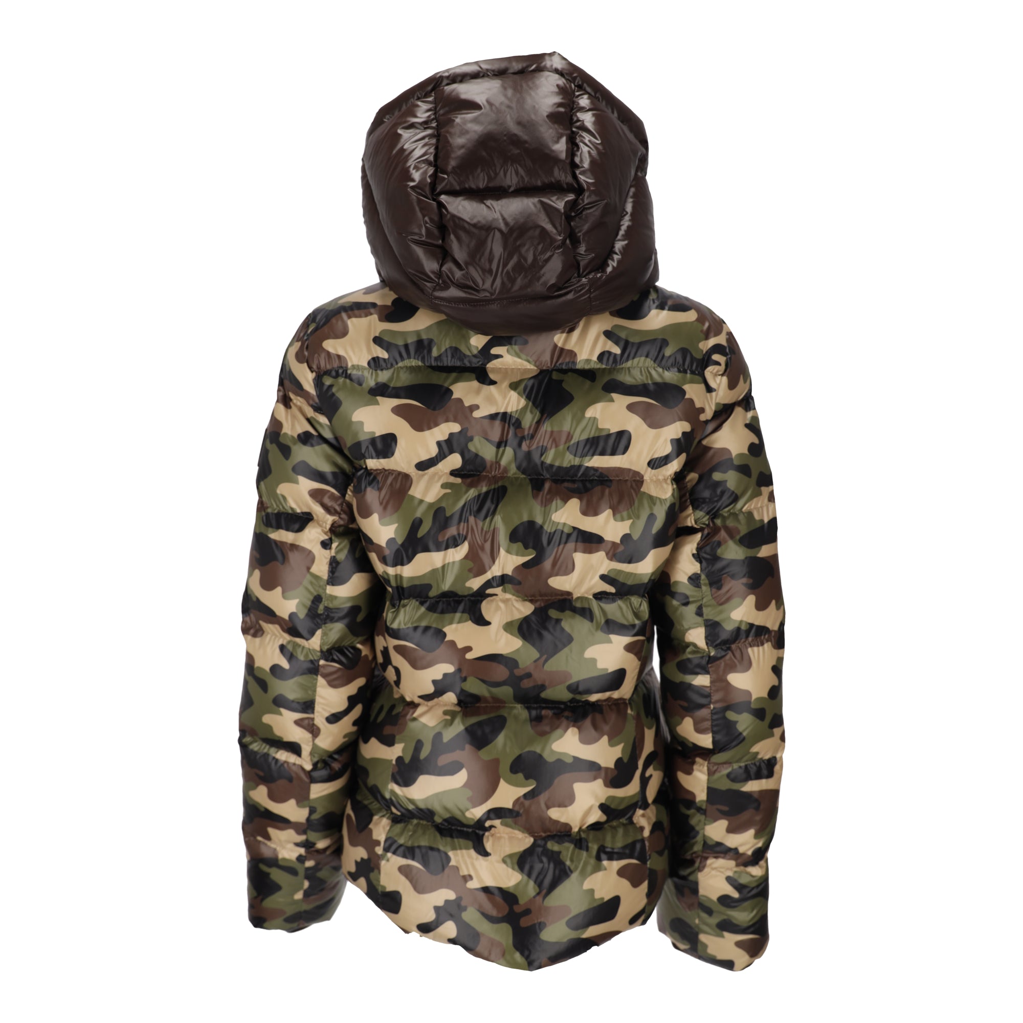 Down Green Camouflage Print Jacket
