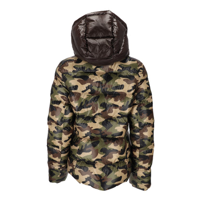 Down Green Camouflage Print Jacket