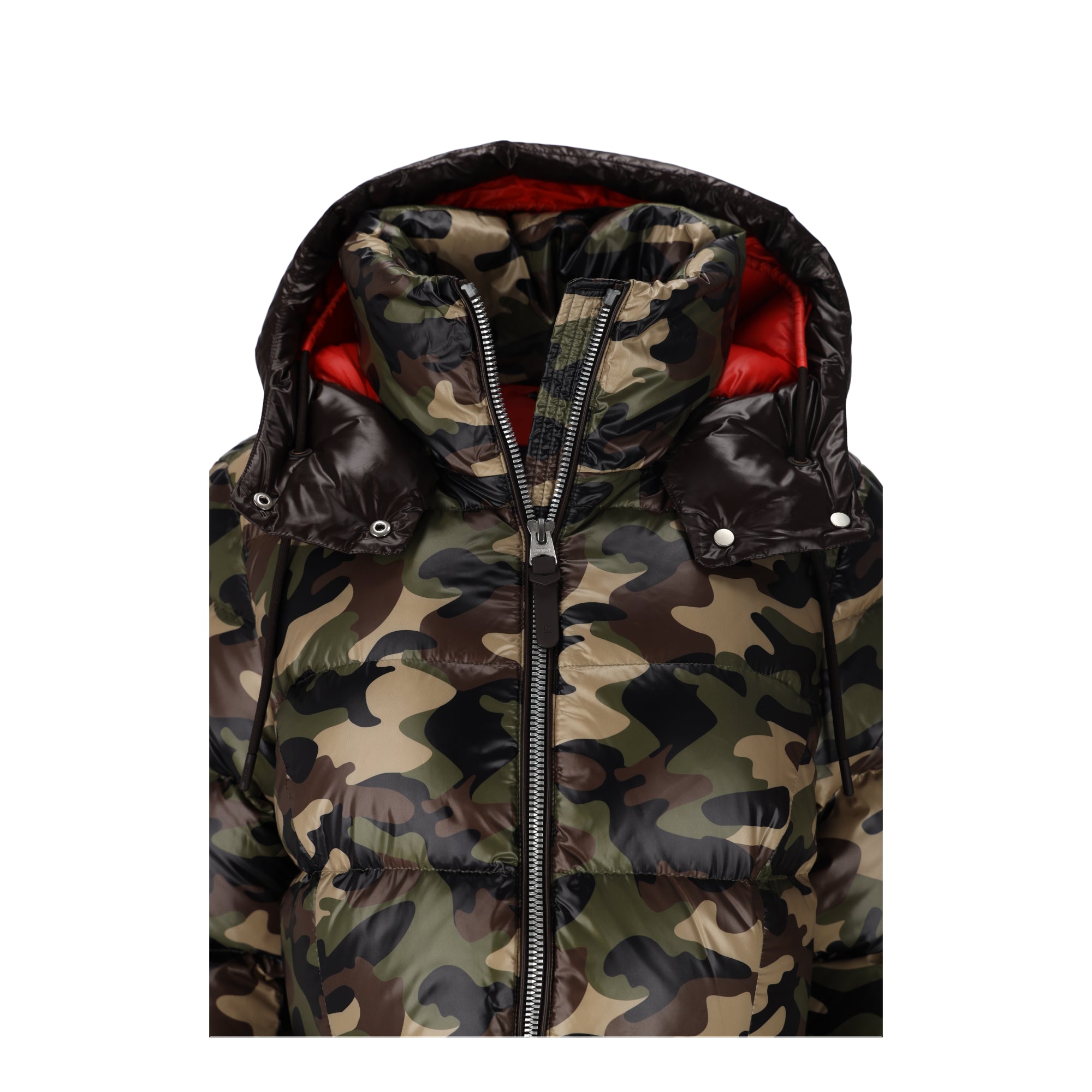 Down Green Camouflage Print Jacket