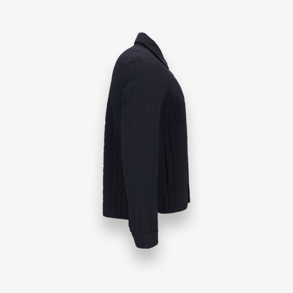 MATEO Vertical Quilted Jacket with Spread Collar