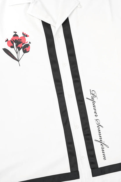 Rta Nathan Oversized Shirt White Poppy