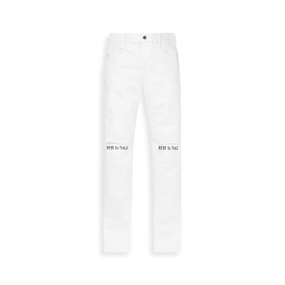White Rest In peace Brynat skinny Jeans