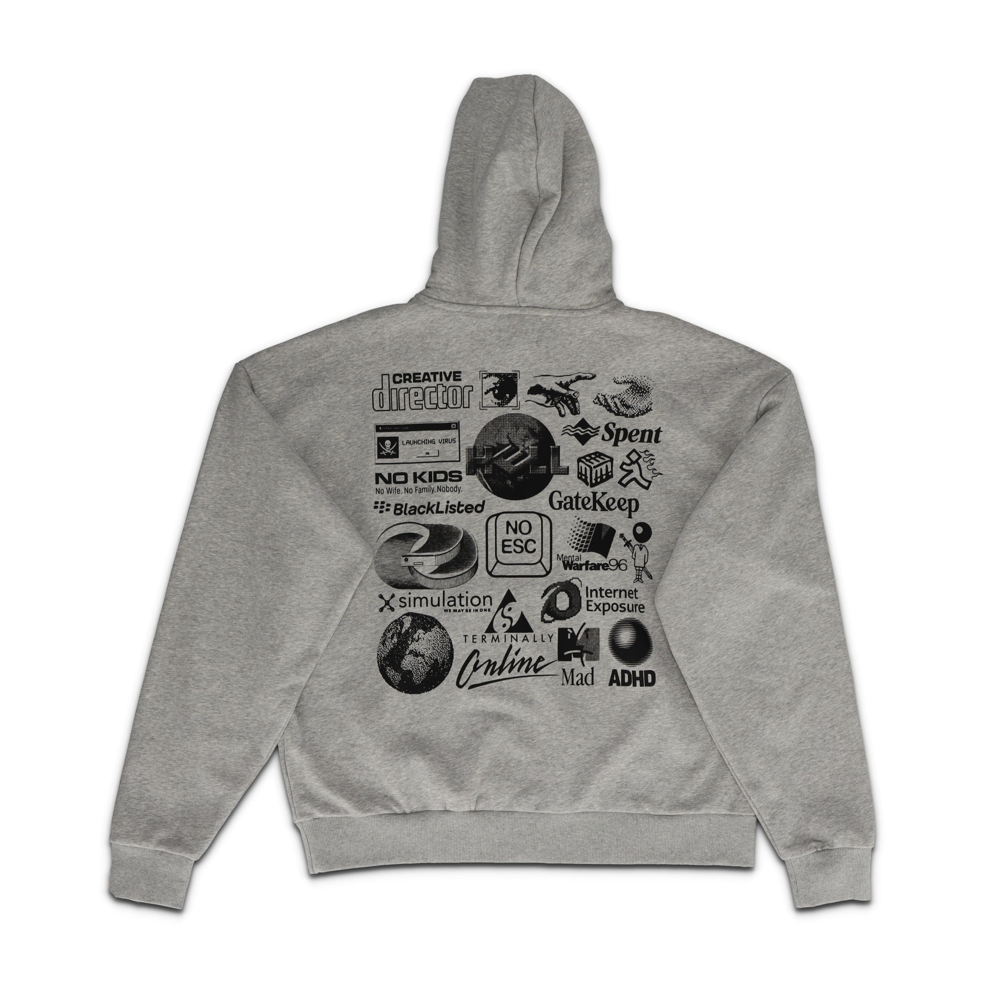 Terminally Online Grey Pullover Hoodie