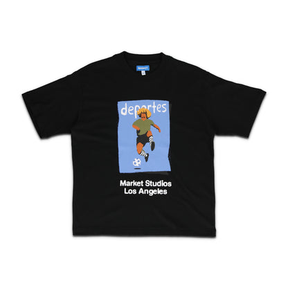 Illustrated Soccer T-shirt Black
