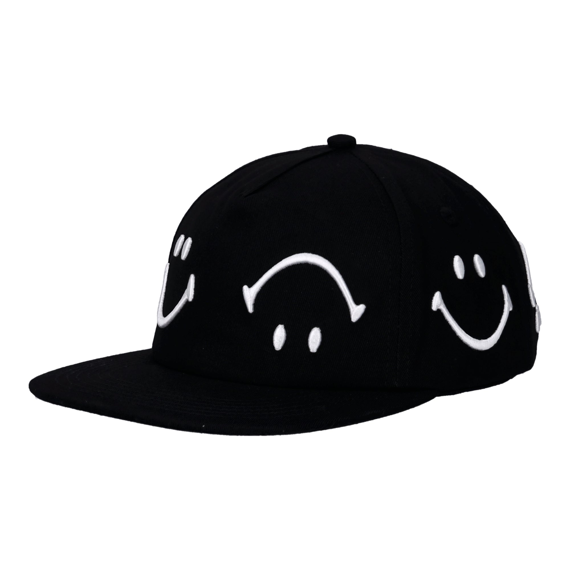 Smiley Face 6-Panel Black Hat