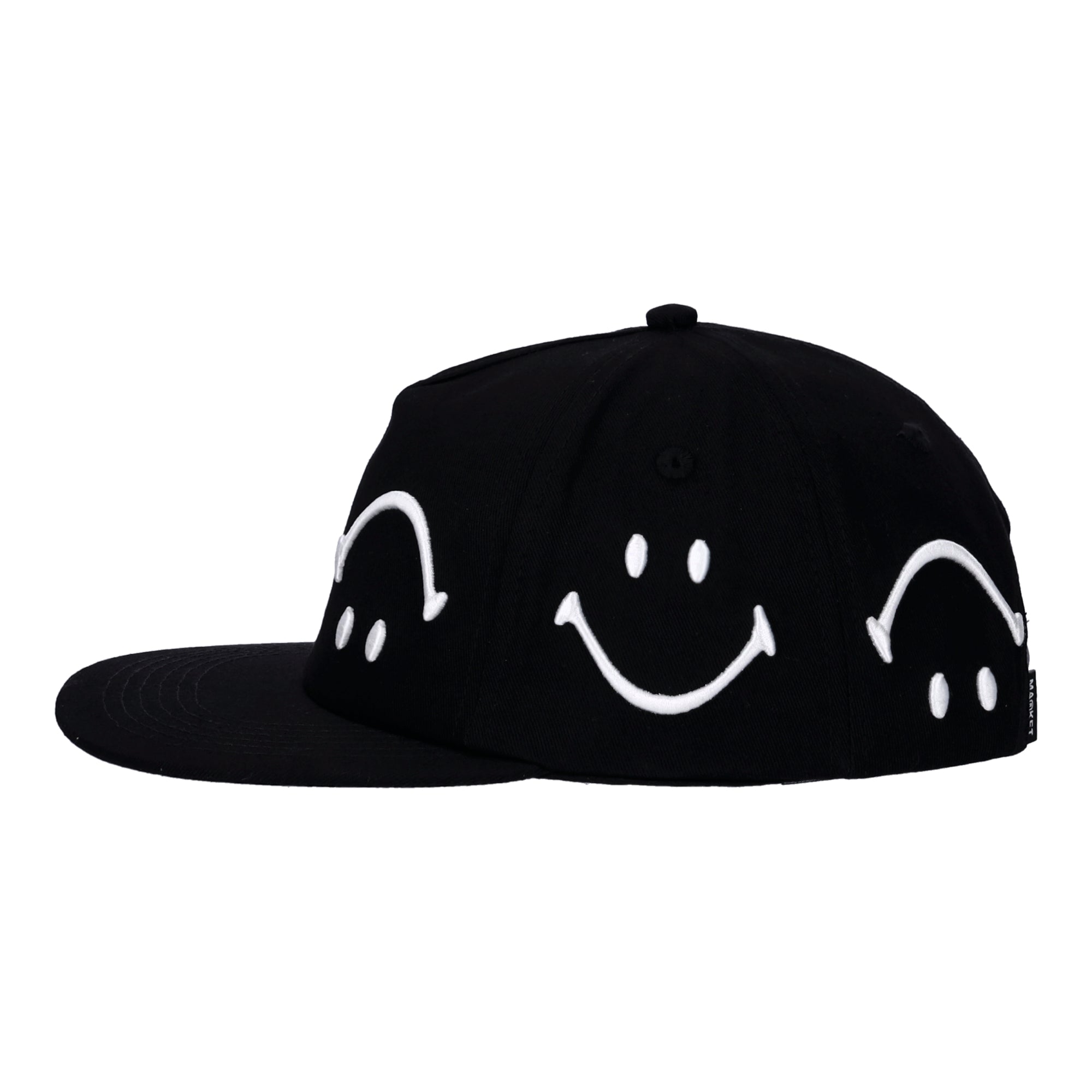 Smiley Face 6-Panel Black Hat