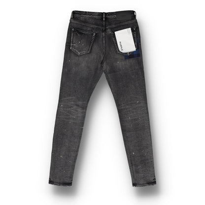 Skinny Plaid Patch Black Jean