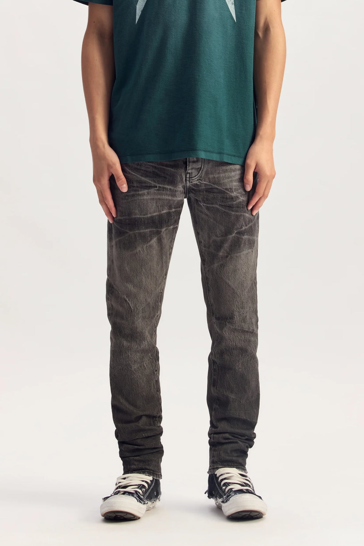Purple-SKINNY TACKING JEANS