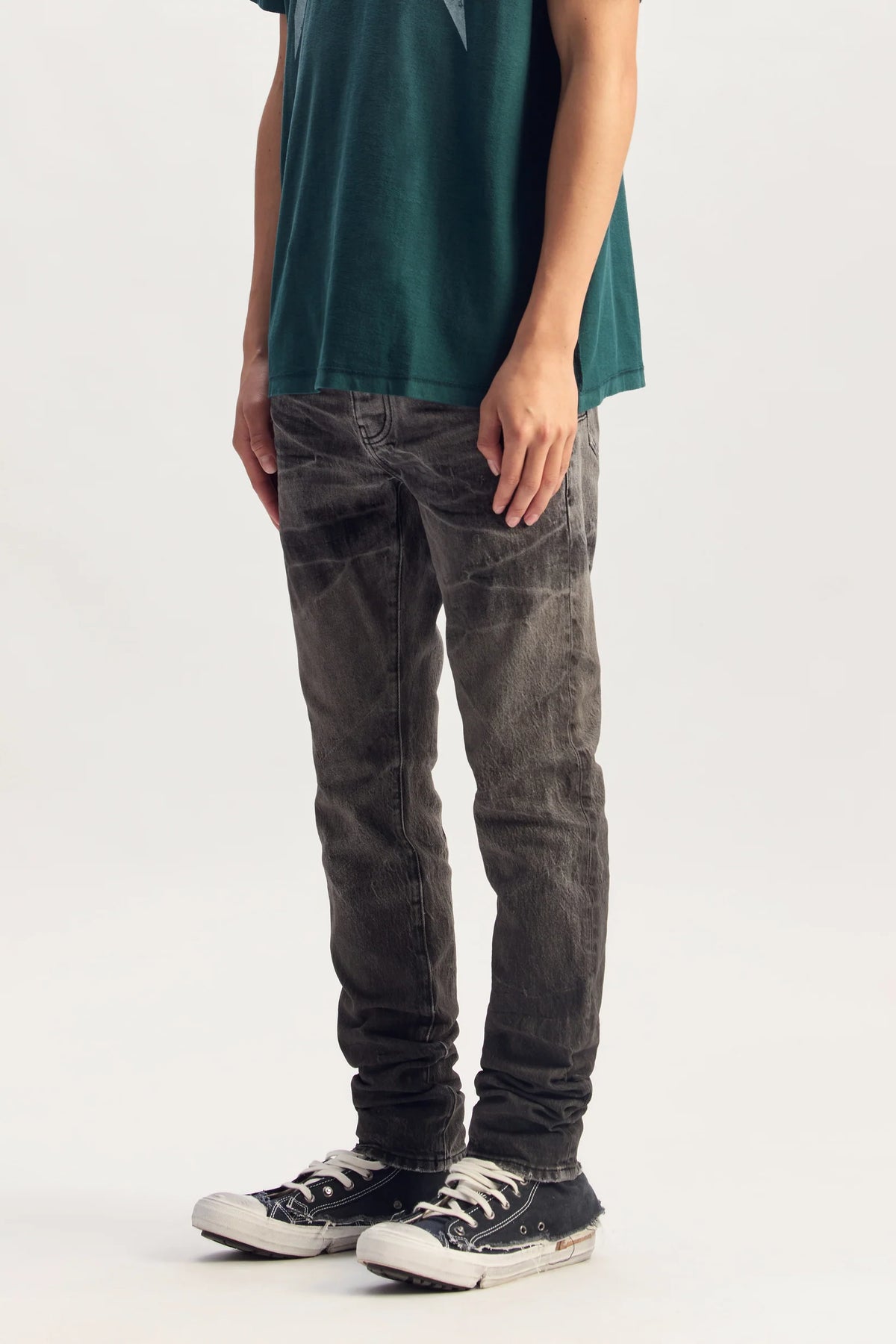 Purple-SKINNY TACKING JEANS