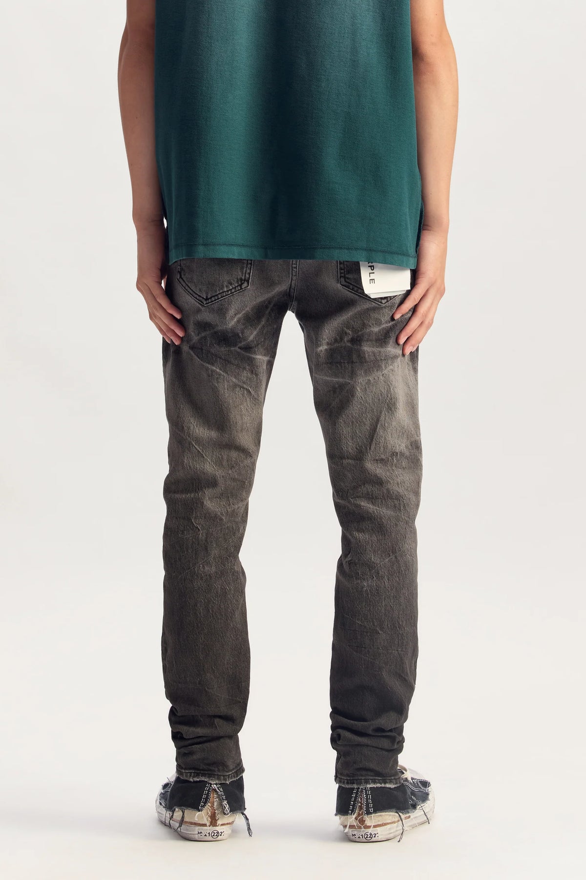 Purple-SKINNY TACKING JEANS