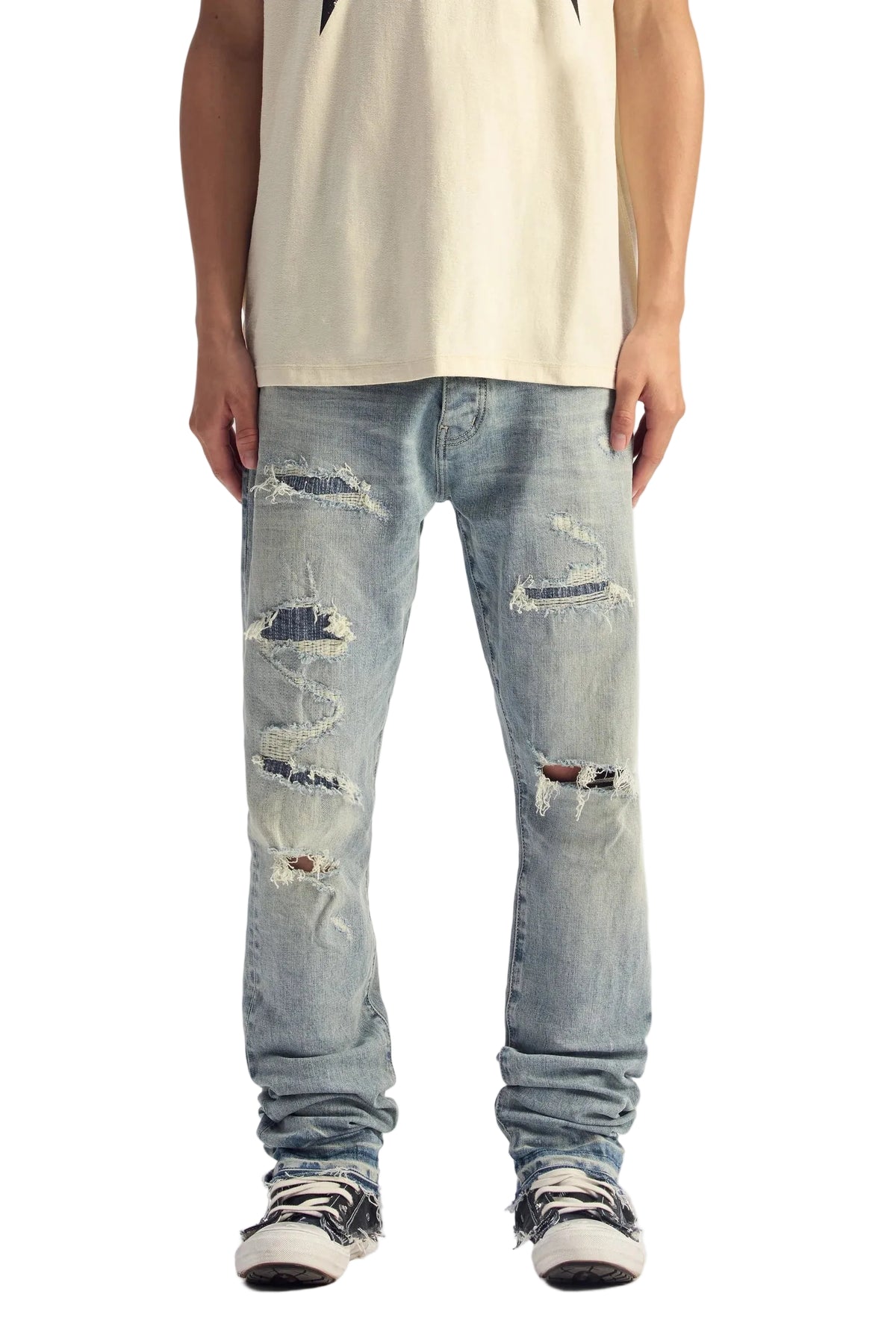 Purple-LIGHT VINTAGE JEANS-Blue-