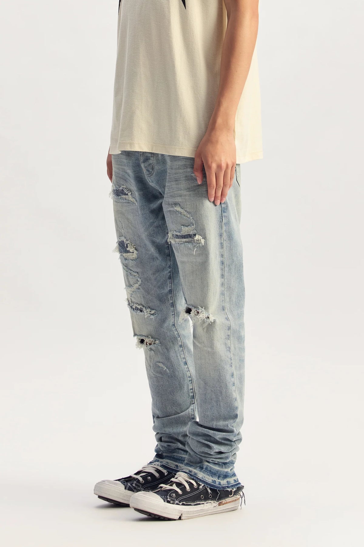 Purple-LIGHT VINTAGE JEANS-Blue-
