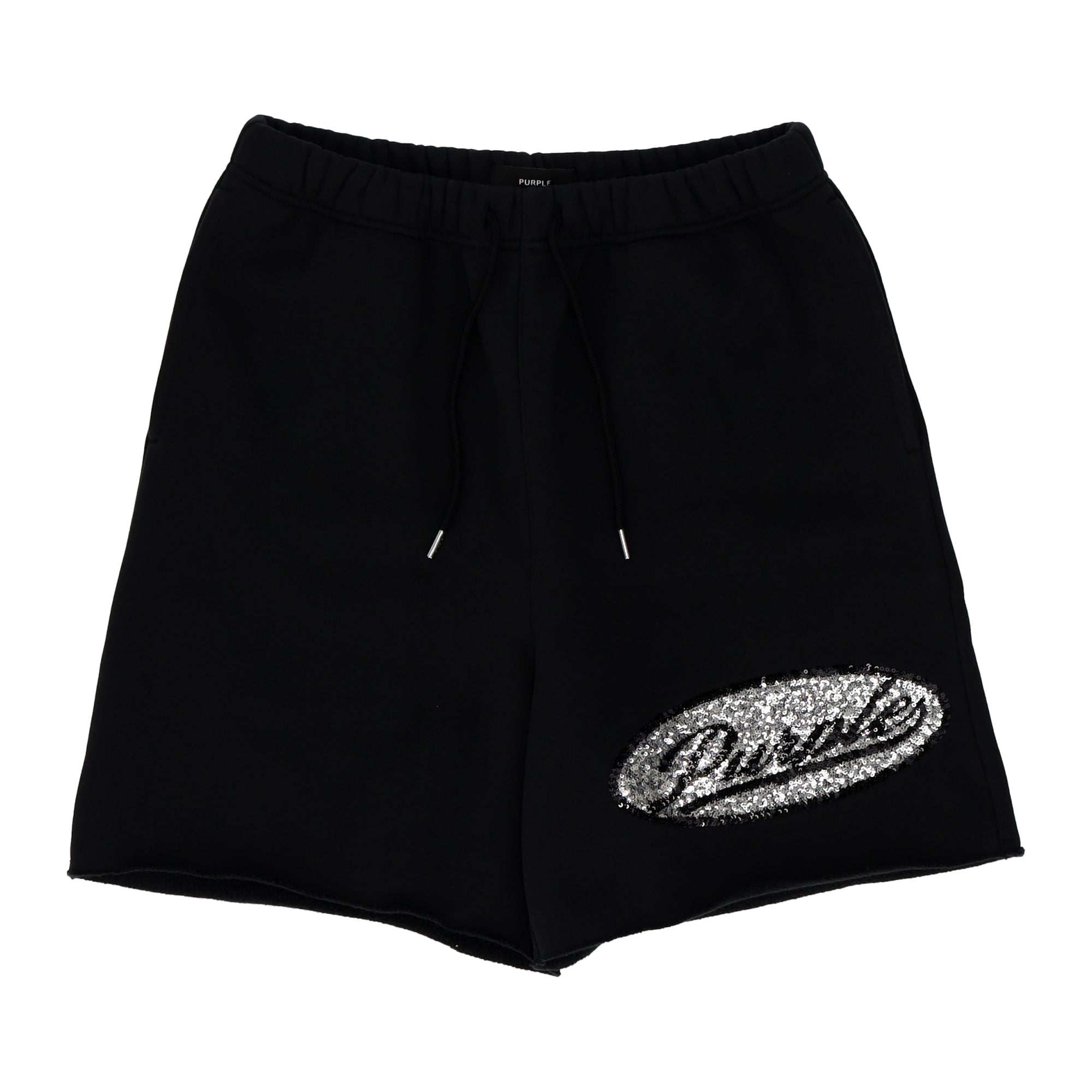 Heavy Weight Fleece Raw Hem  Black Short