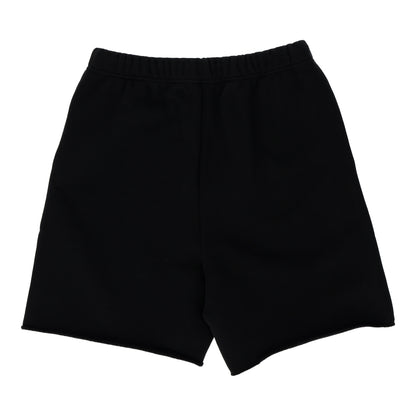 Heavy Weight Fleece Raw Hem  Black Short