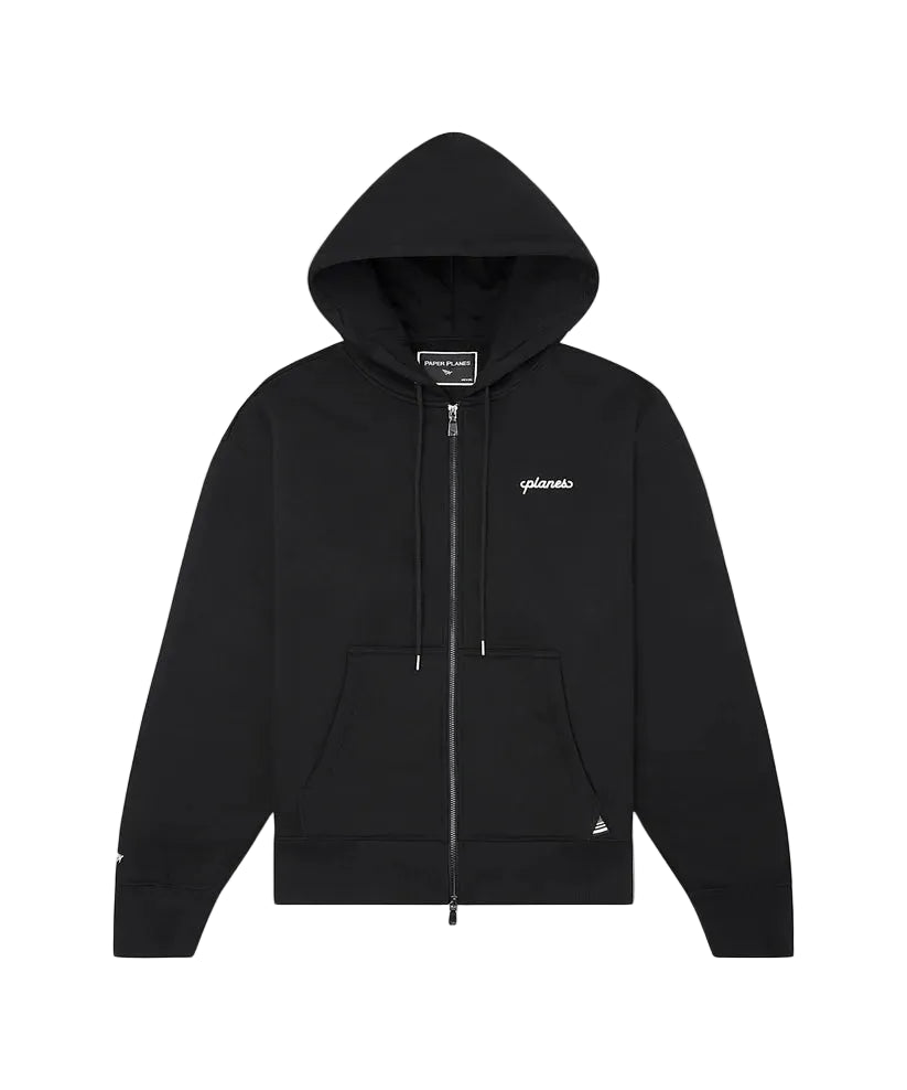 Script Weld Black Zip Up Hoodie
