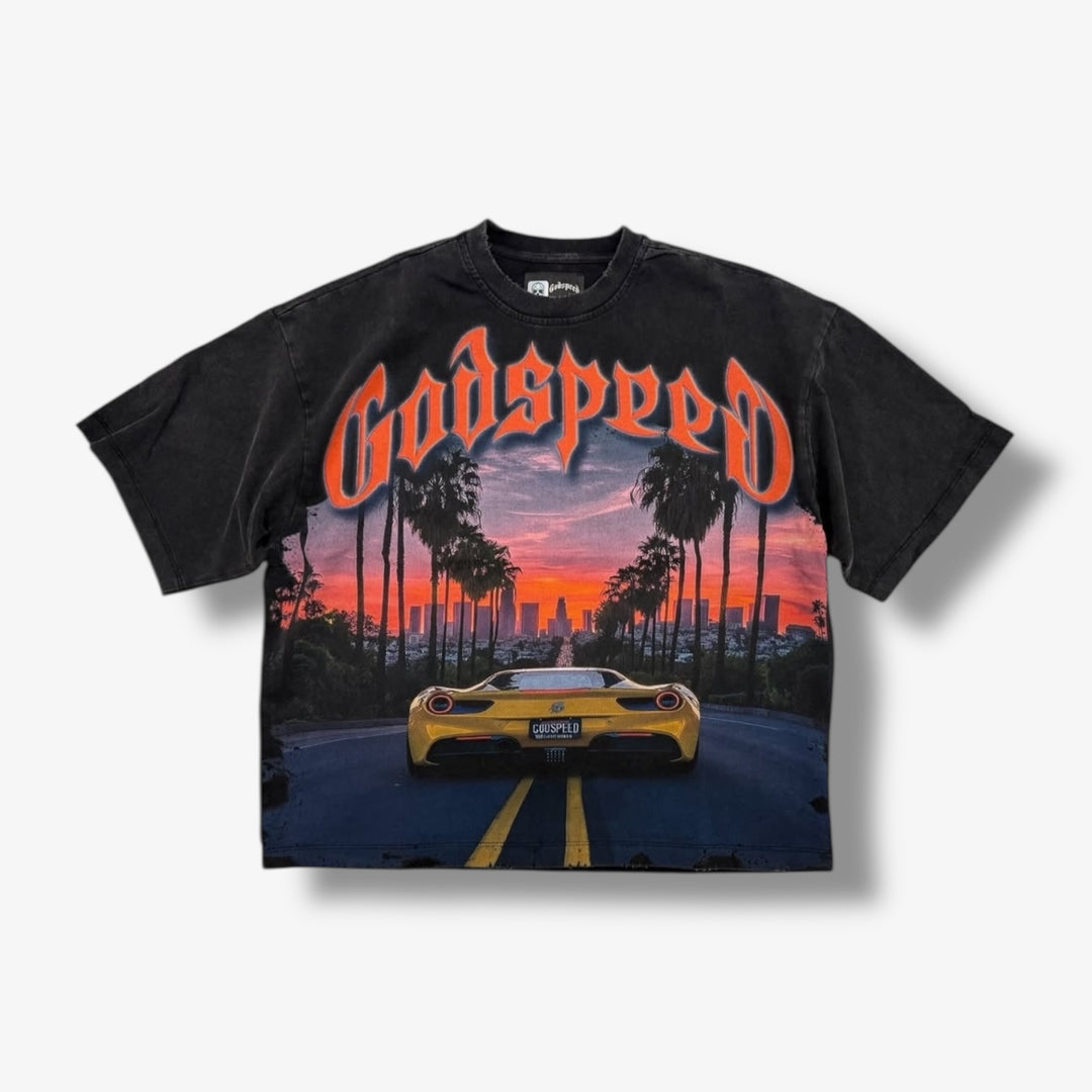 Godspeed Sunset Blvd Tee Grey Wash