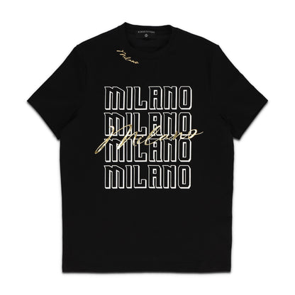 Milano Front RV Cracks T shirt Black