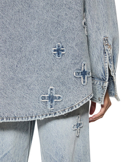 klassic kraftwerk Blue Oversized shirt