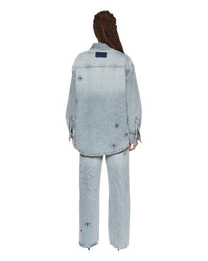 klassic kraftwerk Blue Oversized shirt