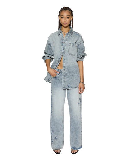 klassic kraftwerk Blue Oversized shirt